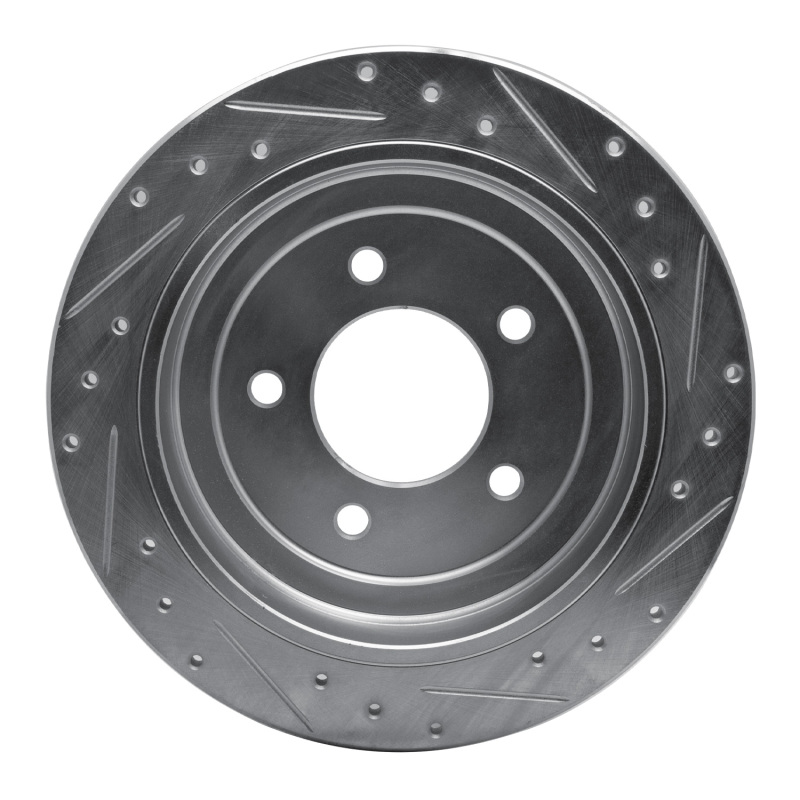 Ford Expedition Brake Rotor (1) - Rear Left - R1 Concepts - Drilled & Slotted - Silver - `97-`04